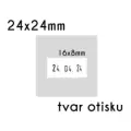 Datové textové samonamáčecí razítko Shiny S-524D řady Printer Line s textovou deskou 24x24mm