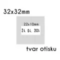 Kvalitní samonamáčecí datové razítko Shiny S-530D řady Printer Line s textovou deskou 32x32mm