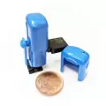 Kapesní textové samonamáčecí razítko Shiny S-Q12 Handy Stamp modré
