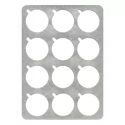 Pěnový držák na 12 turistických známek na skladování turistických známek v šanonech z pružné mirelonové pěny