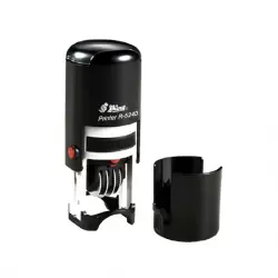 Datové textové samonamáčecí razítko Shiny R-524D řady Printer Line s kulatou textovou deskou průměr 24mm