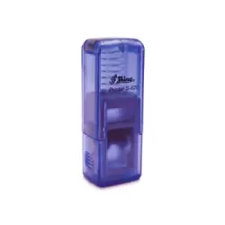 Kvalitní samonamáčecí textové razítko Shiny S-820 ve fialové transparentní barvě