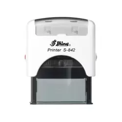 Kvalitní samonamáčecí textové razítko Shiny S-842 v bílé barvě