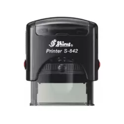 Kvalitní samonamáčecí textové razítko Shiny S-842 v černé barvě