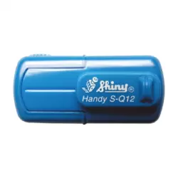Kapesní textové samonamáčecí razítko Shiny S-Q12 Handy Stamp modré