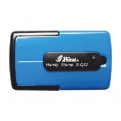 Kapesní textové samonamáčecí razítko Shiny S-Q32 Handy Stamp modré
