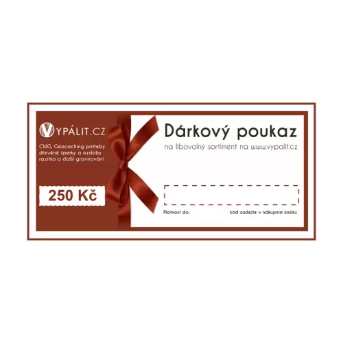 Dárkový poukaz na výrobu CWG a gravírování