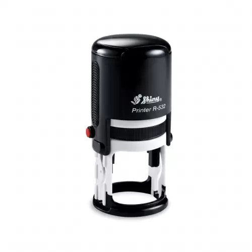 Kvalitní samonamáčecí textové razítko Shiny R-532 v černé barvě