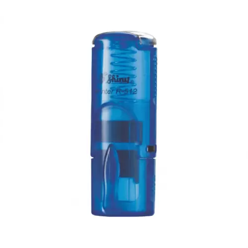 Kvalitní samonamáčecí textové razítko Shiny R-512 v modré transparentní barvě