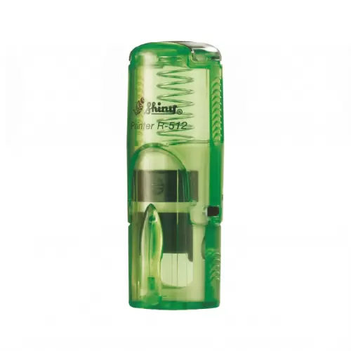 Kvalitní samonamáčecí textové razítko Shiny R-512 v zelené transparentní barvě