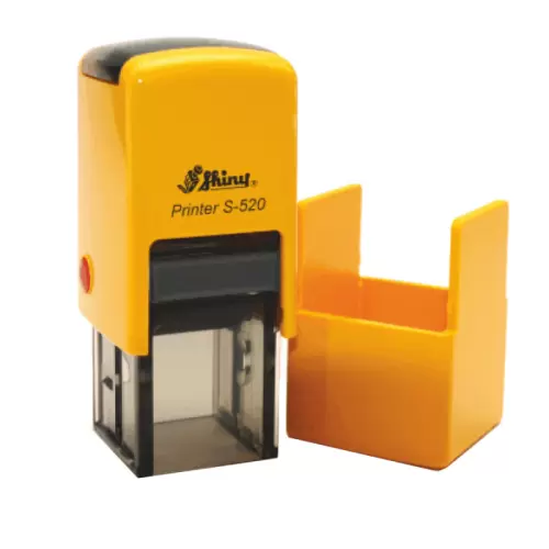 Kvalitní samonamáčecí textové razítko Shiny R-520T v žluté barvě