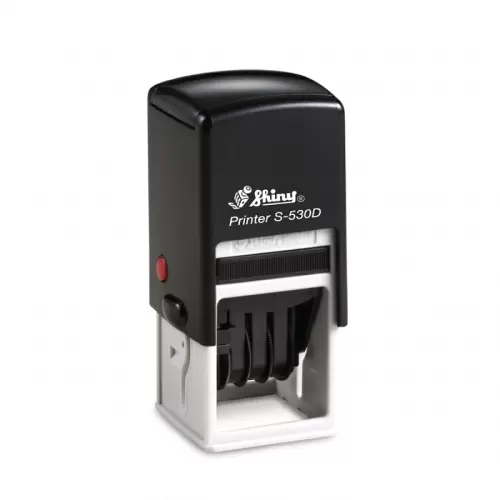 Kvalitní samonamáčecí datové razítko Shiny S-530D řady Printer Line s textovou deskou 32x32mm