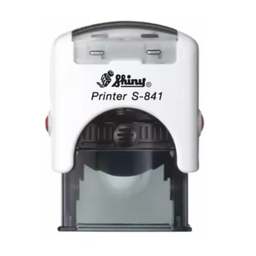 Kvalitní samonamáčecí textové razítko Shiny S-841 v bílé barvě