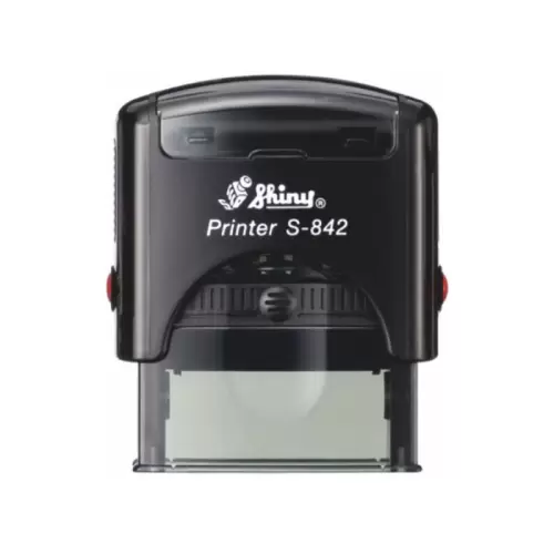 Kvalitní samonamáčecí textové razítko Shiny S-842 v černé barvě