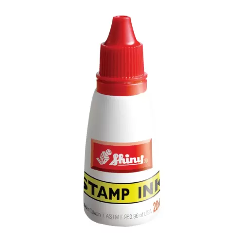 Červená razítková barva pro doplnění razítkových polštářků a podušek